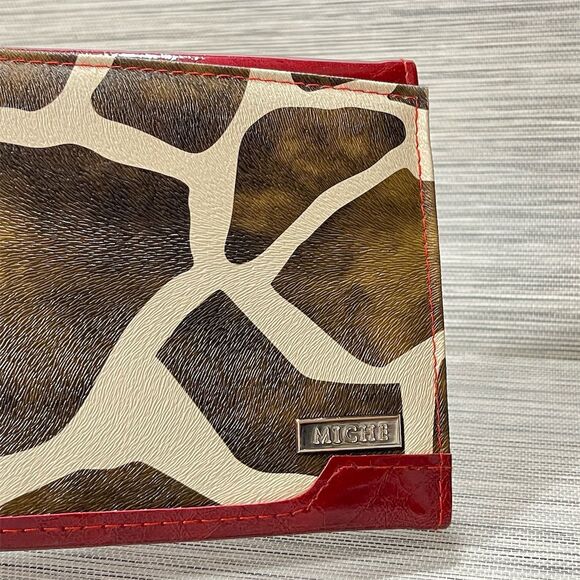 Miche Classic Bag Shell Giraffe Print Red Faux Patent Leather Animal Print - Picture 4 of 6